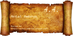 Antal Ambrus névjegykártya